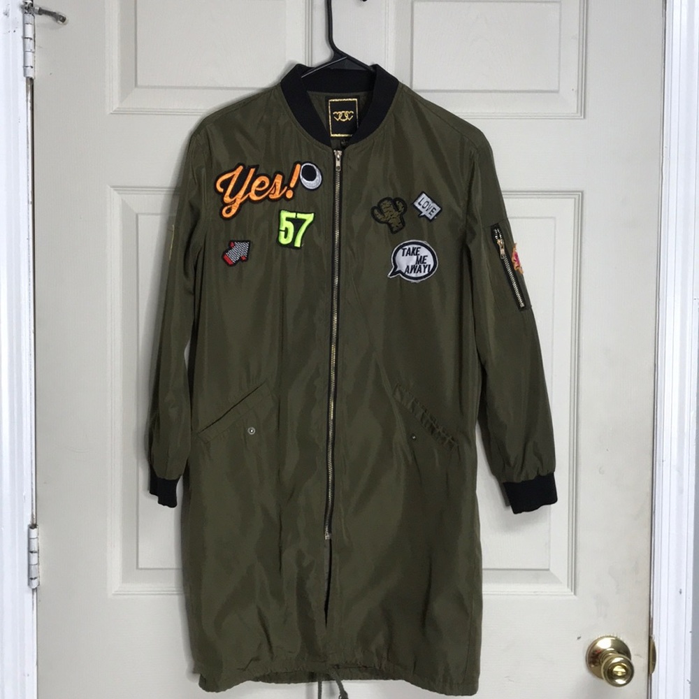 Green trench coat